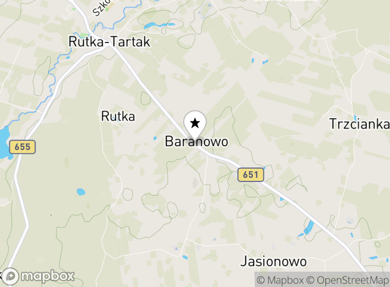 Hulajnogi elektryczne Baranowo mapa