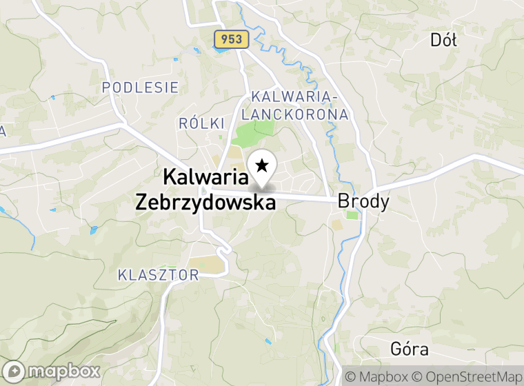 Hulajnogi elektryczne Kalwaria Zebrzydowska mapa