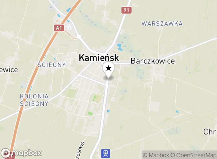 Hulajnogi elektryczne Kamieńsk mapa