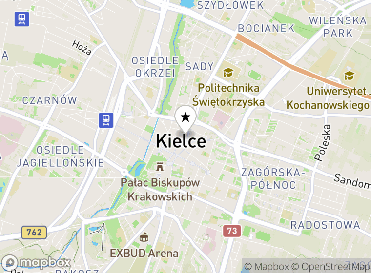 Hulajnogi elektryczne Kielce mapa