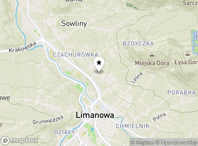 Hulajnogi elektryczne Limanowa mapa