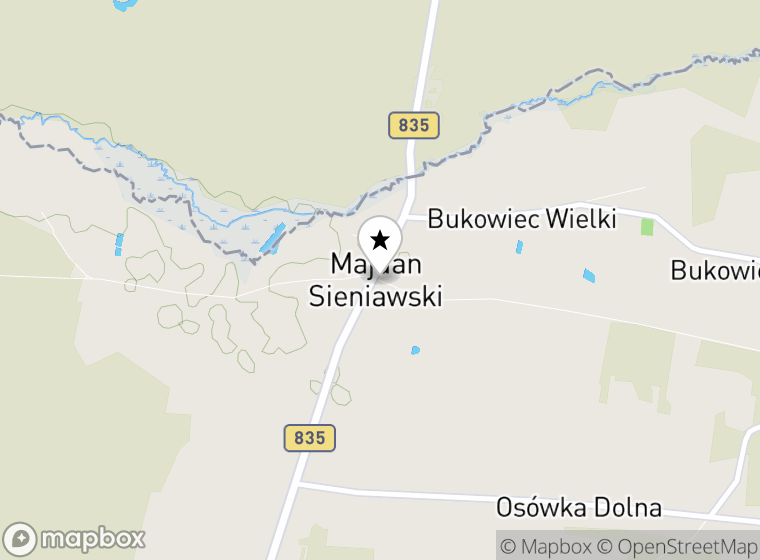 Hulajnogi elektryczne Majdan Sieniawski mapa