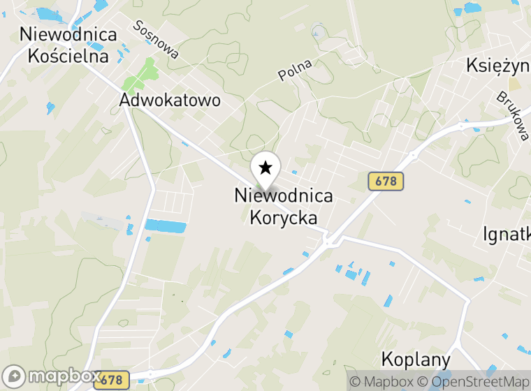 Hulajnogi elektryczne Niewodnica Korycka mapa