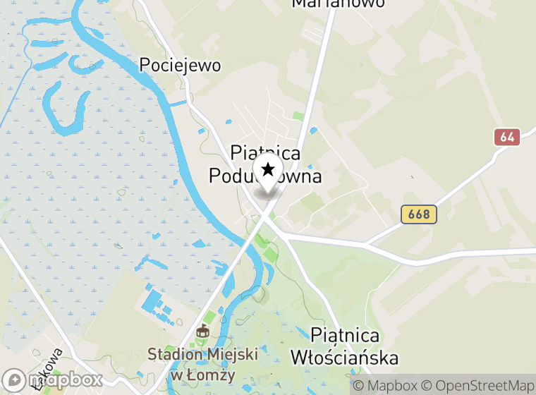 Hulajnogi elektryczne Piątnica Poduchowna mapa