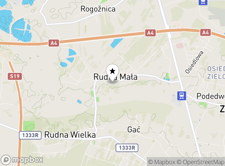 Hulajnogi elektryczne Rudna Mała mapa