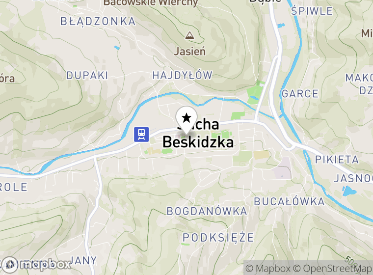 Hulajnogi elektryczne Sucha Beskidzka mapa