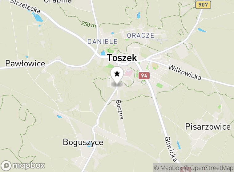 Hulajnogi elektryczne Toszek mapa