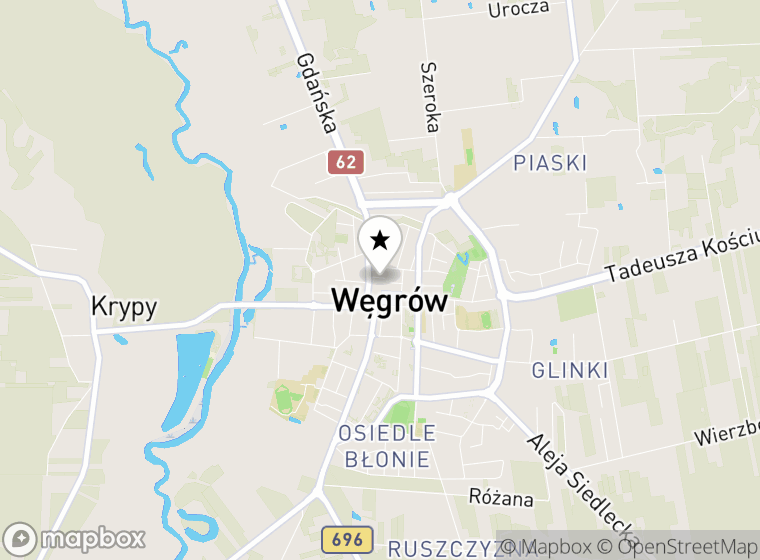 Hulajnogi elektryczne Węgrów mapa